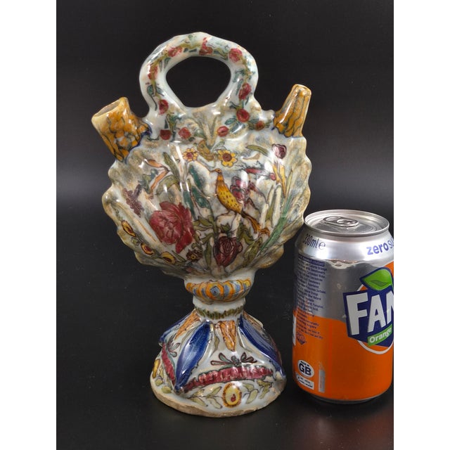 Antique 18th Century Italian Majolica Scallop Shell Pilgrim Flask For Sale - Image 11 of 12