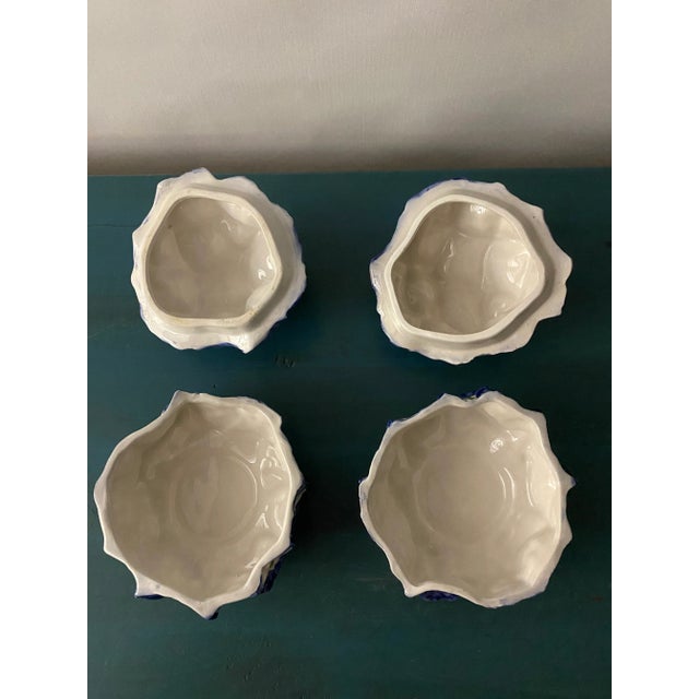 Mid 20th Century Italian Mid 20th Century Majolica Blue and White Rounded Boxes-Set of 2 For Sale - Image 5 of 12