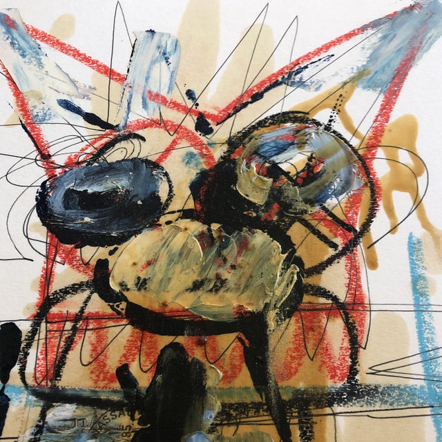 Original painting /Ink drawing on mat board Signed on reverse 11.5 x 16 unframed