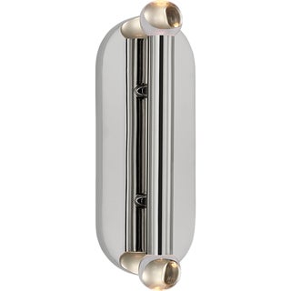 Kelly Wearstler for Visual Comfort Signature Rousseau Large Vanity Sconce in Polished Nickel with Clear Glass Orb For Sale