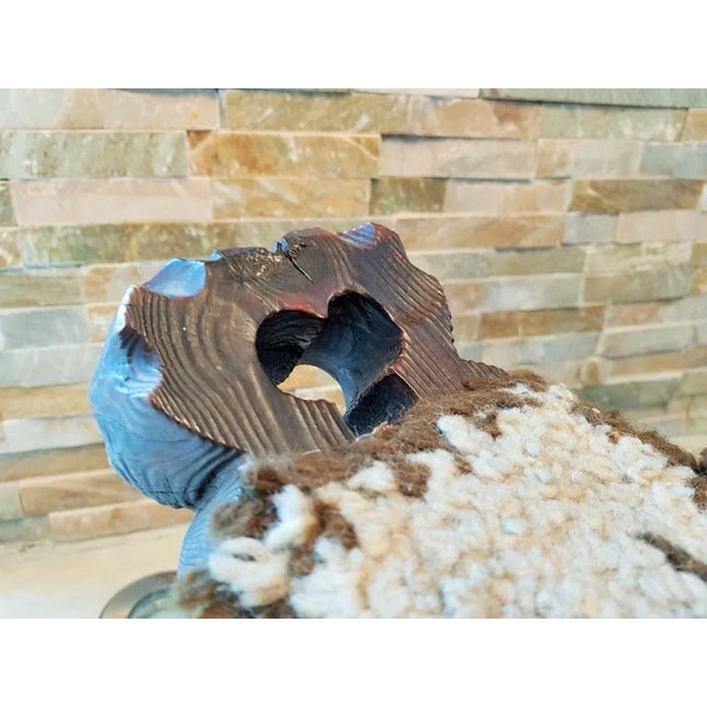 Set of Mid-Century French Wood and Wool Side Chairs, 1960s For Sale - Image 10 of 16