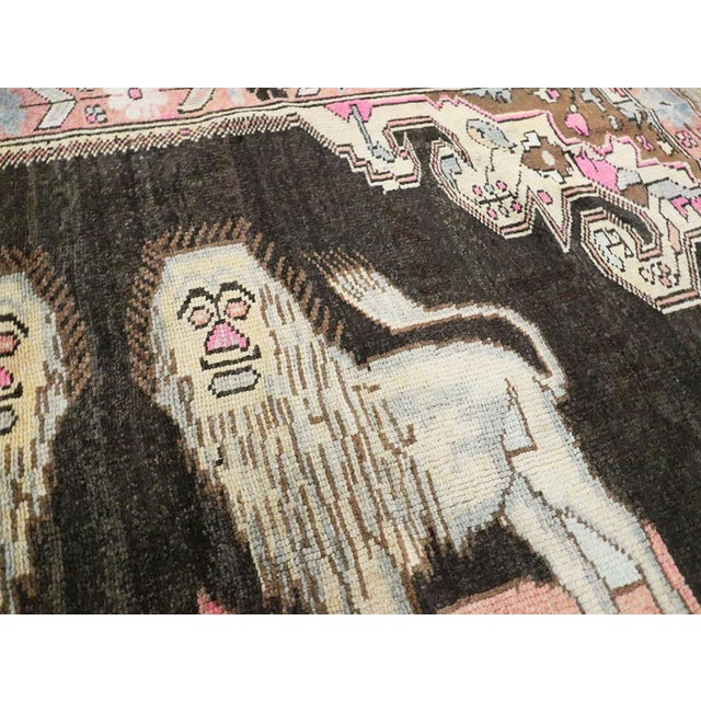 Galerie Shabab Collection Mid-20th Century Handmade Caucasian Pictorial Karabagh Gallery Rug For Sale - Image 4 of 7