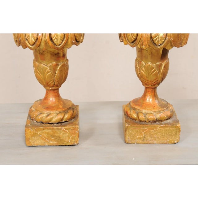 Goldenrod Italian Early 19th Centry Floral & Urn Pricketts - A Pair For Sale - Image 8 of 11