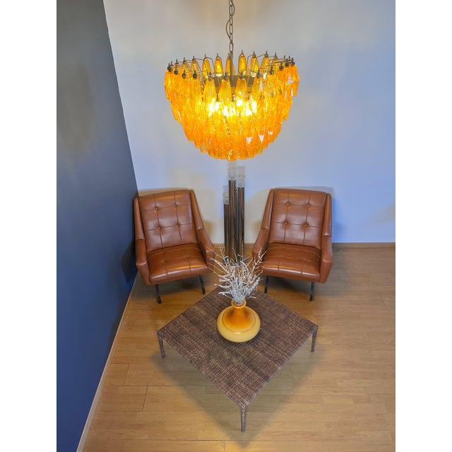 Vintage Murano Glass Chandelier with 111 Amber Poliedri, 1990s For Sale - Image 12 of 18