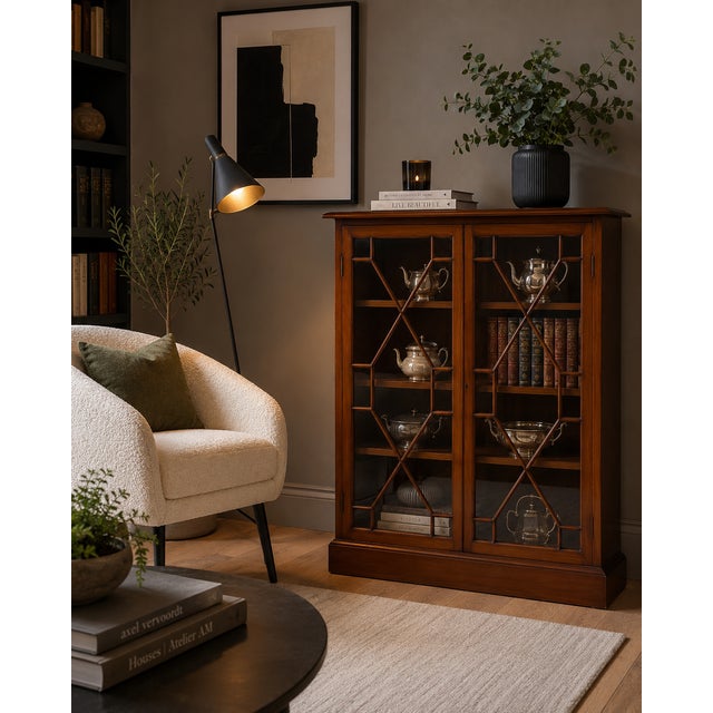 Late 19th Century Antique Victorian Mahogany Glazed Bookcase, 1880 For Sale - Image 5 of 14