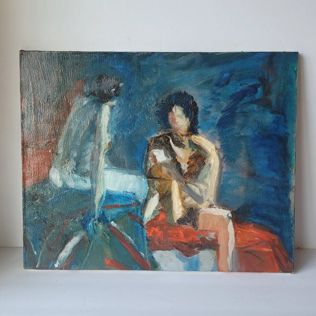 Late 20th Century Figurative Male Nude Oil Painting "Warden" by Rosemary Rabut For Sale In Philadelphia - Image 6 of 6