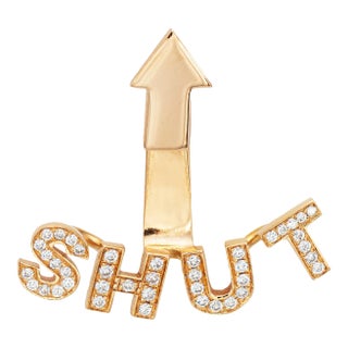 Nadine Ghosn Shut Up Diamond 18k Rose Single Earring For Sale