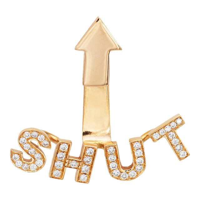 Nadine Ghosn Shut Up Diamond 18k Rose Single Earring For Sale