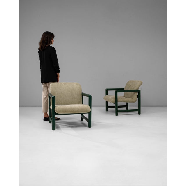 20th Century Czech Lounge Chairs With Green Tubular Frames - A Pair For Sale - Image 17 of 18
