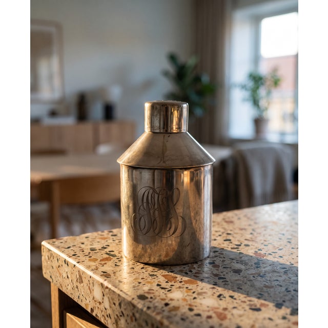 1950s Mid Century Modern Gorham Sterling Soldered Tea Caddy For Sale In Seattle - Image 6 of 8