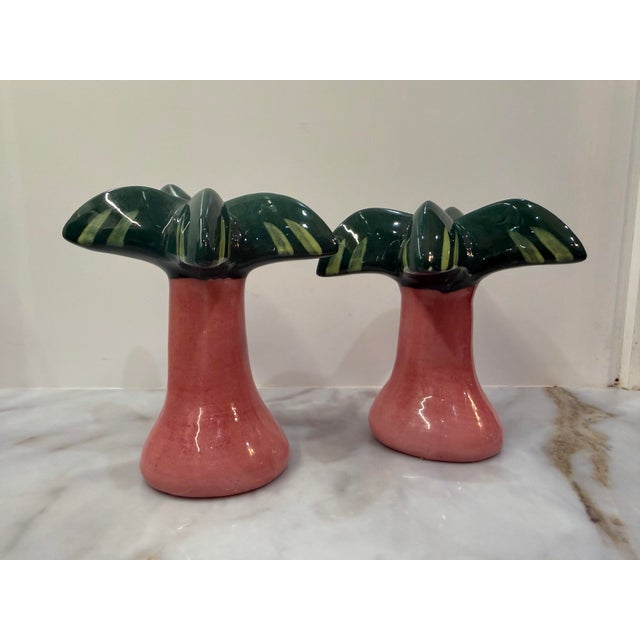 Good vintage condition with wear consistent with age and use. One shaker has a micro chip to a frond tip and a small glaze...
