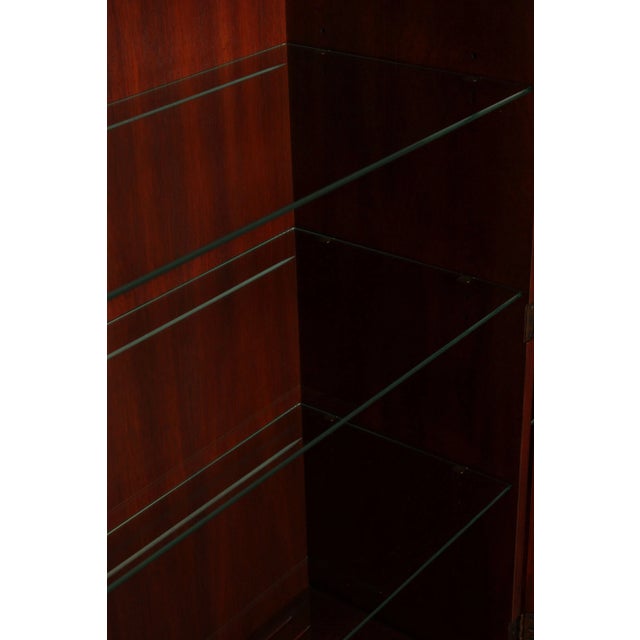 Late 20th Century Henkel Harris Georgian Style Inlaid Mahogany Breakfront Bookcase For Sale - Image 5 of 12
