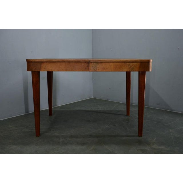 Extendable Dining Table in Walnut by Jindrich Halabala, Czechoslovakia, 1939 For Sale - Image 11 of 18