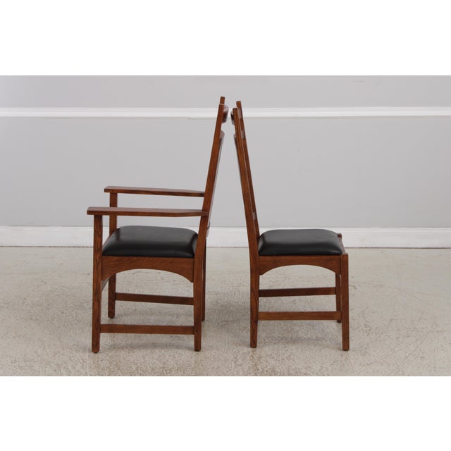 Age: C.2002 Details: Finish No.32 Harvey Ellis Design Inlaid Armchairs High Quality Construction Nice Inlay Work Nice...