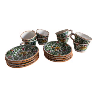 Grazia Deruta Majolica Tea Service, Set of 8 — Hand-Painted in Deruta, Italy For Sale