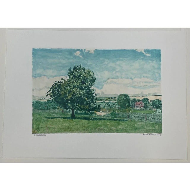 Allan Marsh Landscape Watercolor Monotype Painting - Montgomery College Phillips For Sale - Image 4 of 12
