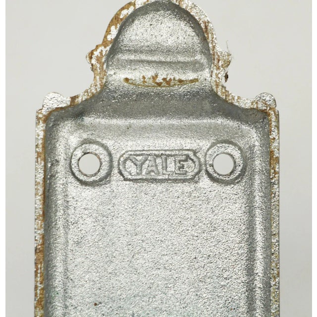 Metal Pair of Art Deco Yale Nickel Over Bronze 12.25 In. Back Plates For Sale - Image 7 of 7