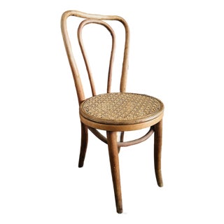 Vintage Bentwood Chair With Ornate Cane Seating Thonet Style For Sale