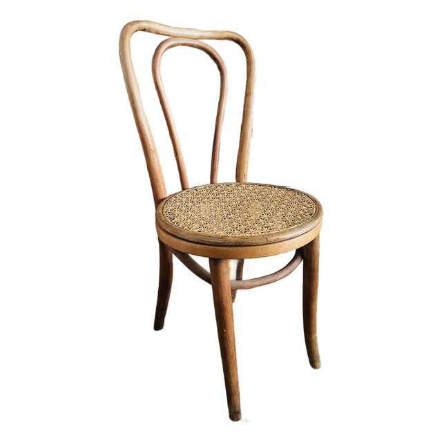 Vintage Bentwood Chair With Ornate Cane Seating Thonet Style For Sale