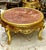 French French-Style Round Coffee Table – Large Marble Top With Ornate Gold Leaf Frame & Carved Details For Sale - Image 3 of 4