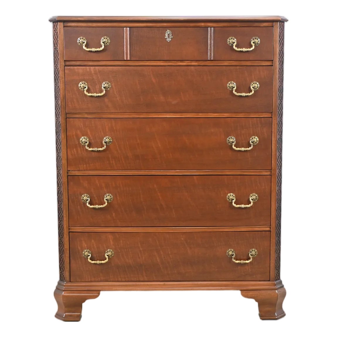 Kindel Georgian Mahogany Highboy Chest of Drawers | Newly Refinished ...