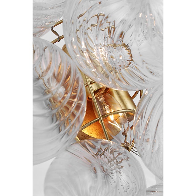 2020s Julie Neill for Visual Comfort Signature Talia Medium Sconce in Gild with Clear Swirled Glass For Sale - Image 5 of 12