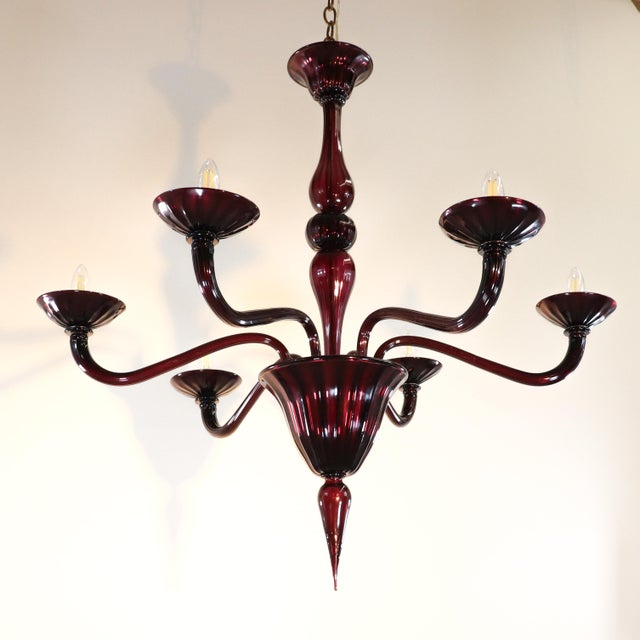 Mid-Century Large Aubergine Murano Glass Silver Gilt For Sale - Image 4 of 12