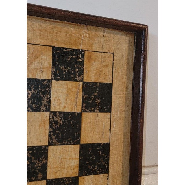 19Thc Original cream & black painted game board from Pennsylvania.This game board has the original picture frame molding....