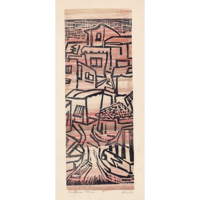 1950s Charles Turzak Mexican Town Woodblock Print Chairish