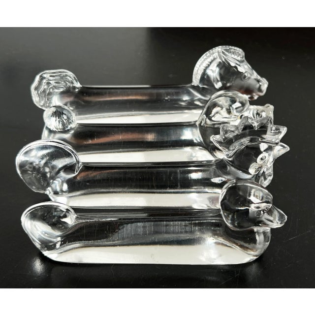 Vintage French Crystal Glass Figural Animal Knife Rests - Set of 4 For Sale In Providence - Image 6 of 11