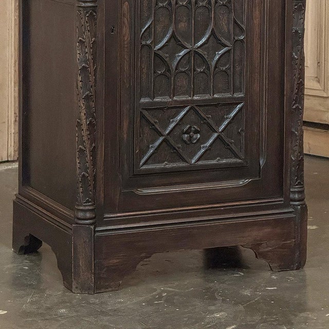 Wood 19th Century Gothic Oak Confiturier Cabinet For Sale - Image 7 of 18