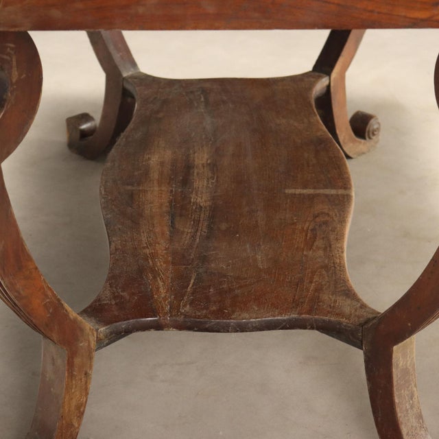 Brown Italian Empire Desk in Walnut with Marble Top For Sale - Image 8 of 12