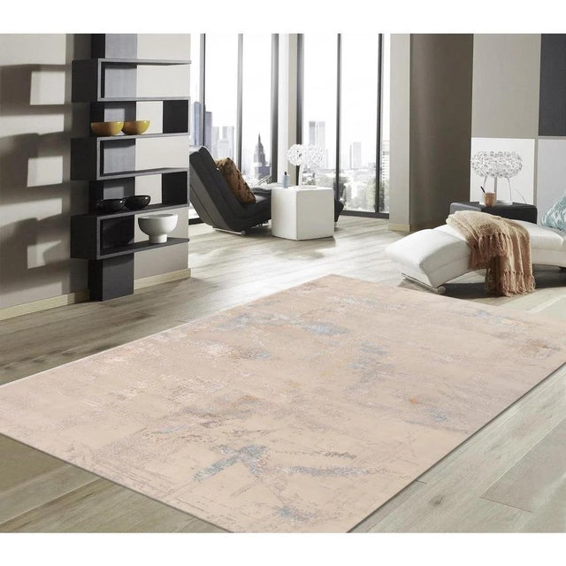 Modern Silk & Wool Beige Area Rug-10' 1'' X 14' 3'' For Sale In New York - Image 6 of 6