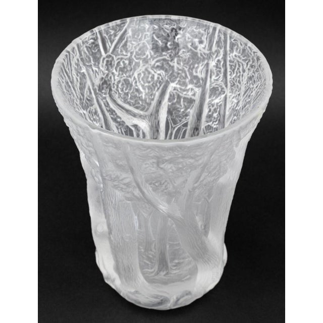 Mid 20th Century Bohemian Frosted Art Glass Forest Vase For Sale - Image 5 of 6