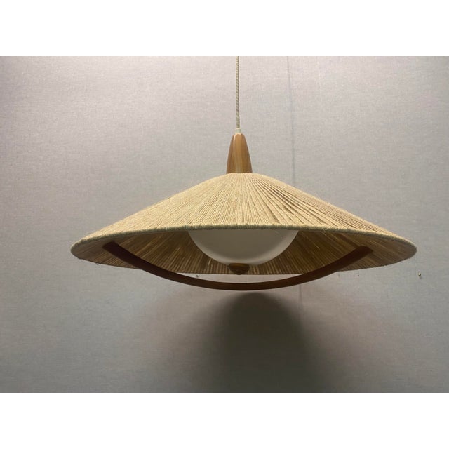 Acrylic Glass & Sisal Hanging Lamp from Temde, 1960s For Sale - Image 10 of 18