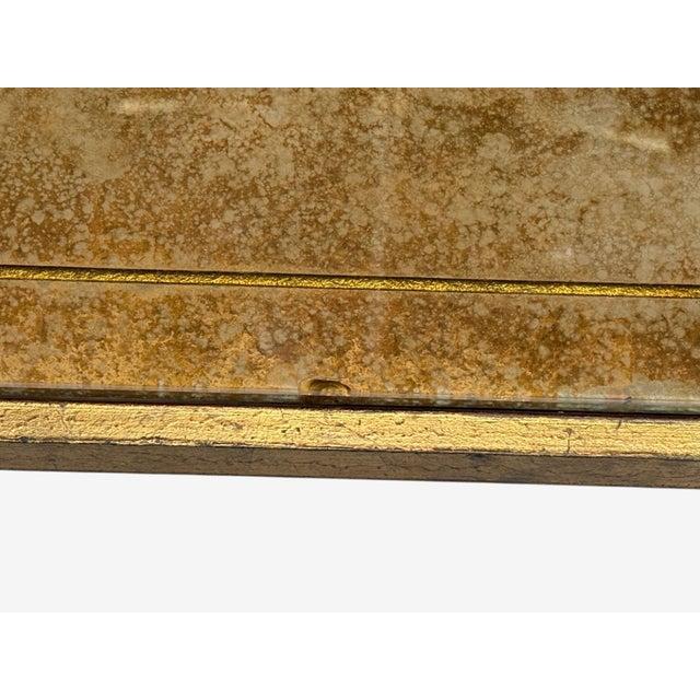 Jacques Quinet Style, Coffee Table, Gold Églomisé Glass, Iron, France, 1960s For Sale - Image 14 of 16