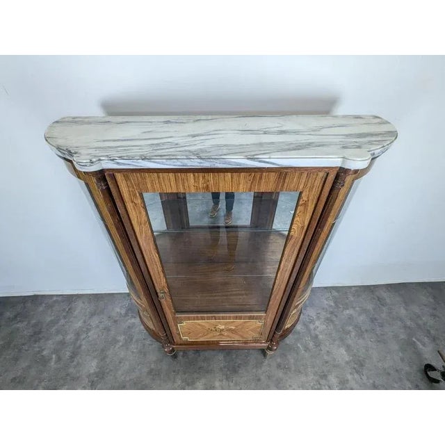 Rosewood Marquetry Silver Cabinet For Sale - Image 4 of 12
