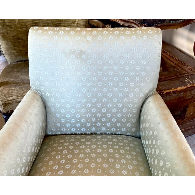 Regency Deep Seated Howard and Sons Style Library Arm Chair For Sale - Image 10 of 10