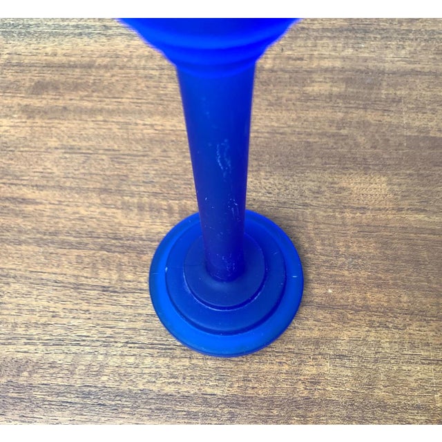 Postmodern Blue Glass Candleholder, 1990s For Sale - Image 13 of 16