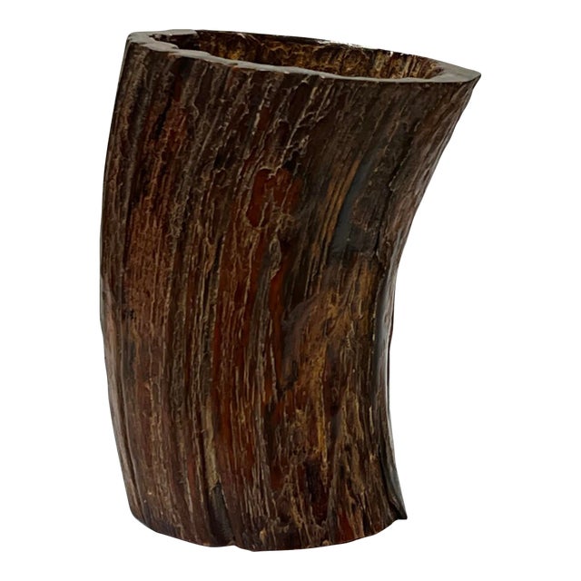 Handmade Chinese Ox Horn Look Brush Pen Holder / Brush Pot For Sale