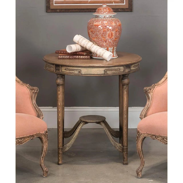 Brown French Country-Style Tea Table For Sale - Image 8 of 9
