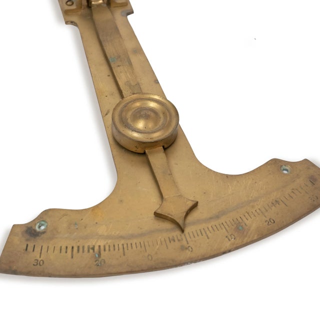 Metal Mid-20th Century Solid Brass Inclinometer For Sale - Image 7 of 12