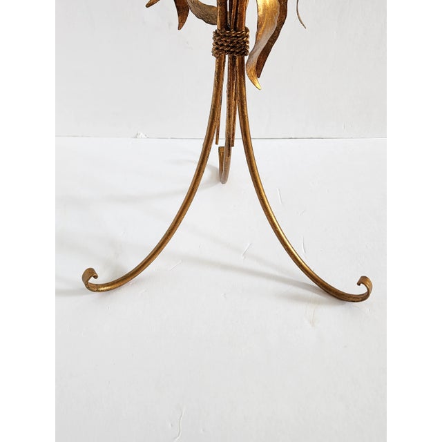 Vintage Italian Hollywood Regency Style Gilt Metal Side Table For Sale - Image 10 of 12