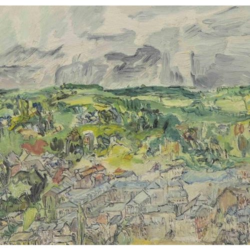 Landscape, Mid-20th Century, Mixed Media For Sale - Image 4 of 5