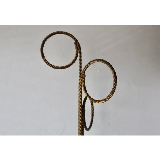 1970s Freestanding Gold Finish Twisted Rope Hoops Towel Rack Vintage Hollywood Regency For Sale - Image 5 of 15