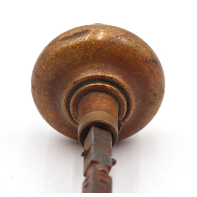 Metal Pair of 1910s Brass Lockwood Tours Entry Door Knobs For Sale - Image 7 of 7