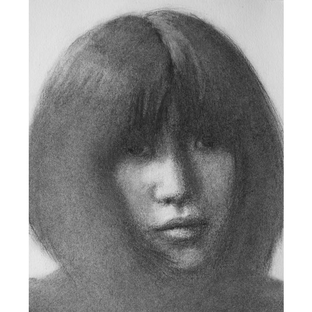 Kaede by Maria Jimenez | Charcoal Portrait of a Young Woman For Sale