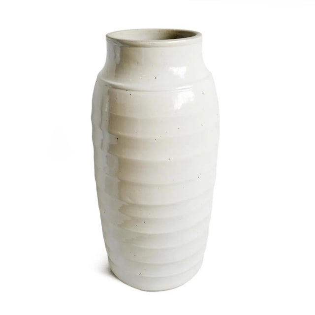 Farmhouse Vintage White Ceramic Tall Jin Jar For Sale - Image 3 of 8