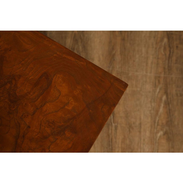 Wood Mid 20th Century Thayer Coggin Milo Baughman Mid Century Modern Burl Wood Cube Side Table For Sale - Image 7 of 18