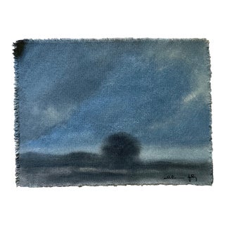Watercolor Landscape Painting on Raw Canvas by Chelsea Fly For Sale